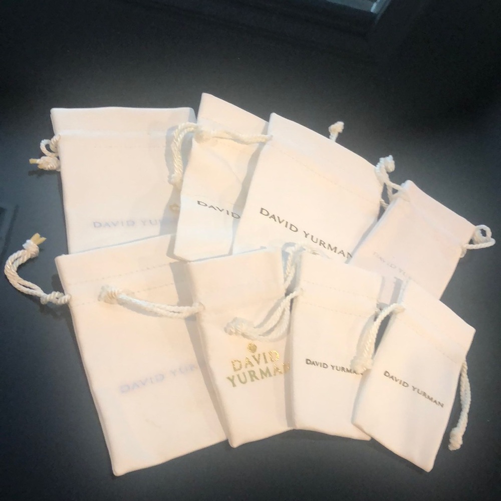Bundle of David Yurman leather jewelry bags.